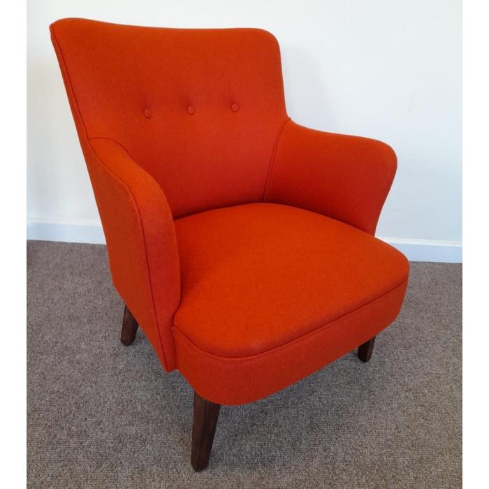 Danish traditional arm chair orange wool 2.jpg